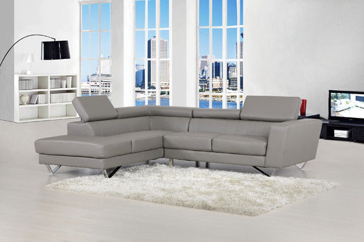 Delia+Grey+Bonded+Leather+Modern+Sectional+Sofa+Set